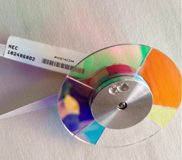 NEC V311X projector color wheel, genuine replacement, Compatible with NEC V300X, Authenticity Verification Barcode Label-Front view