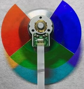 Pansonic pt-SDZ981 genuine replacement color wheel-back view RGBW 4 segments. 5x speed
