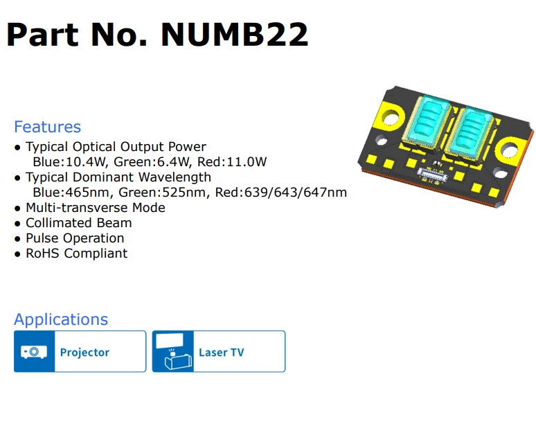 Genuine NICHIA NUMB22 Multiple Laser Diode Module Matrix - Image 6
